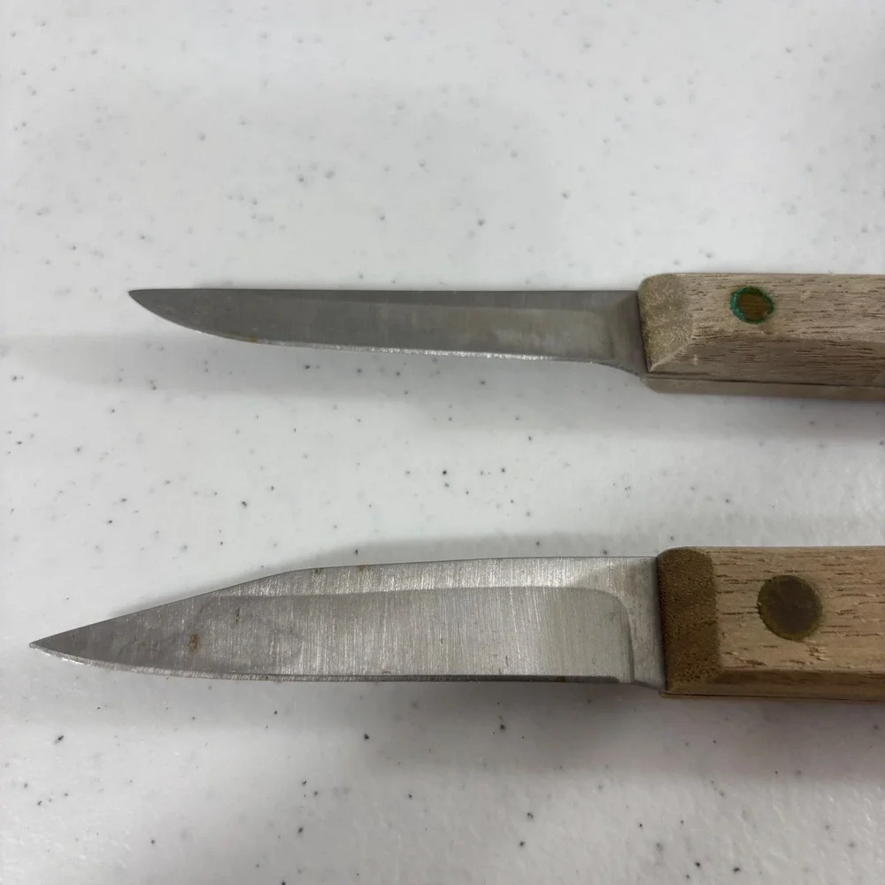 Vintage Chicago Cutlery 12 Piece Knife Set Walnut Wood Handle Sharpening Steel
